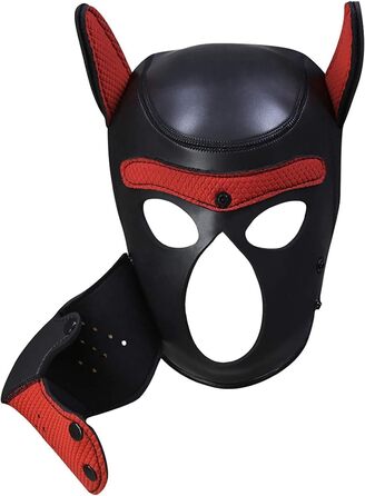 Маска для собак, м'яка латексна маска для домашніх тварин, маска цуценя, маски для собак, знімний рот, підходить для Хелловіну, святкування, червона