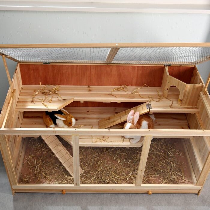 Клітка для гризунів Melko Nagervilla: 3-ярусна дерев'яна клітка для хом'яків та мишей, 117 x 63 x 58 см, з 2 пандусами