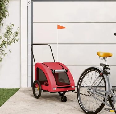 Фаркоп для велосипеда для собак: Велосипедна причеп для собак до 45 кг, Червоний, Оксфордська тканина та залізо