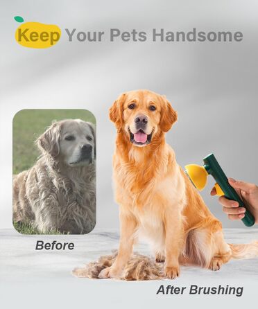 Щітка для собак та котів Mango, самоочисна, форма манго, зелена