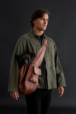 Сумочка для собак Noah & Paw до 10 кг, з регульованим ремінцем, м'яким хутром, подвійним замком безпеки, з веганської шкіри