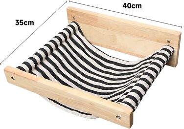 ФУКУМАРУ Клітрова стіна для котів, велике котяче дерево для стіни, з масивного гумового дерева, гамак для котів на стіні для сну та ігор, вантажопідйомність до 18 кг, білий (чорно-білий)