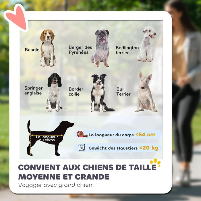 Візок для собак PawHut 3-колісний, сірий, складний, до 40 кг, з подушкою та безпековою лійною