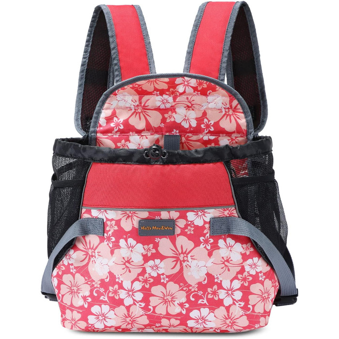 Рюкзак-переноска для кота/маленького собаки/щеня, Cinf - комфортний та безпечний транспортний рюкзак з передньою кишенею, 2.5 кг, квітковий принт