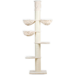 Котячий дряпак RHRQuality Maine Coon Tower Plus для великих котів, висота до 295 см, стовпи з сизалю 20 см, кремовий