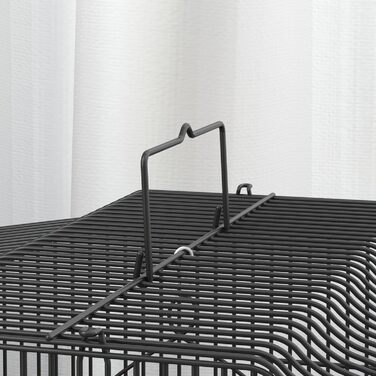 Клітка для птахів PawHut з жердинами, годівницями, гойдалкою, для хвилястих папужок, канареек, дрібних птахів, 46,5 x 36 x 59 см, чорна