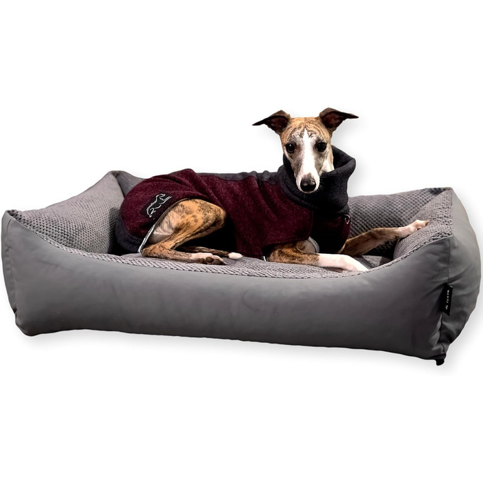Ліжко для собак великих порід 120x100 см, сірого кольору. Зручне, миється, м'яке, з корзиною. Ідеальне для великих собак.