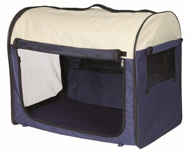 Транспортувальний бокс для собак TRIXIE Basic XS-S (40x40x55 см) з сіткою, флісовою підкладкою, 3 кишенями, кріпленнями та сумкою для перенесення