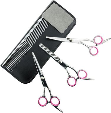 Набір для стрижки тварин Angoily: 4 частини (ножиці для собак та котів, гребінець, тканина)