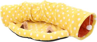 Туннель-ліжко для котів Tubayia, жовтий - іграшка-лежанка для домашніх тварин