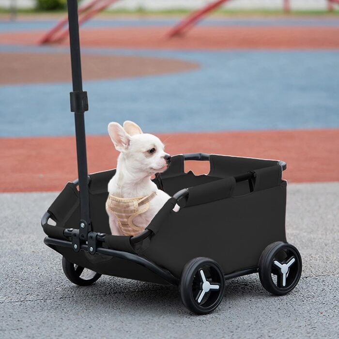 Візок для собак та котів, складний, чорний - Pet Stroller для маленьких собак та котів