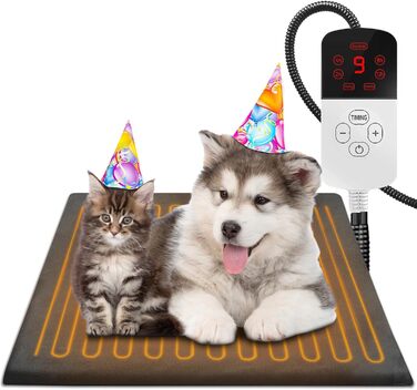 Килимок грілка для котів та собак, 30-60°C, 4 таймери, безпечний, вологостійкий, 45x45 см, сірий