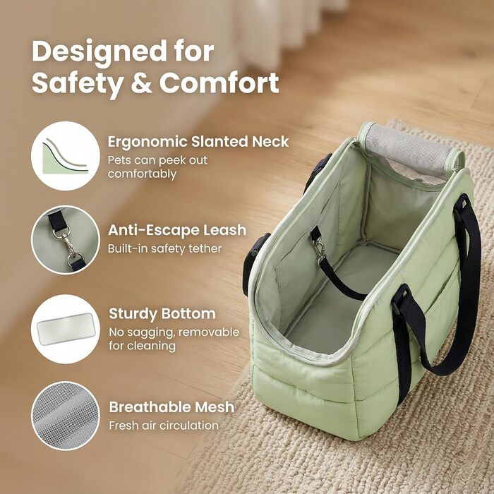 Сумка-переноска для собак Quppa: зручна та безпечна, зелена