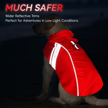 Дощовик для собак VIVAGLORY, червоний, XS/L (обхват грудей 66-76.2 см), водонепроникний, з підкладкою, для зими