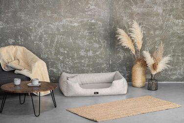 Ортопедичне ліжко для собак Bruno Grosse, середнього та малого розміру - подушка для собак, килимок для собак з тканини Aura - піна з пам'яті, м'яка, довговічна, стійка до зношування та розривів (L, кремовий) L, кремовий