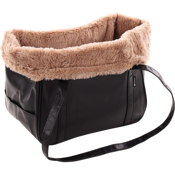 Сумка для собак Armando Schwarz – 36x22x29 см – штучна шкіра, плюшевий вкладиш, знімне дно, страховка, ніжки, переноска