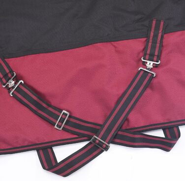 Водонепроникна дощовик-попона для коней 1200D, дихаюча легка накидка без наповнювача (0г), чорно-червона, 135 см