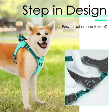 ThinkPet Безривковий шлейф для собак, регульований, світловідбивний, дихаючий, із заднім та переднім кріпленням, захист від втечі