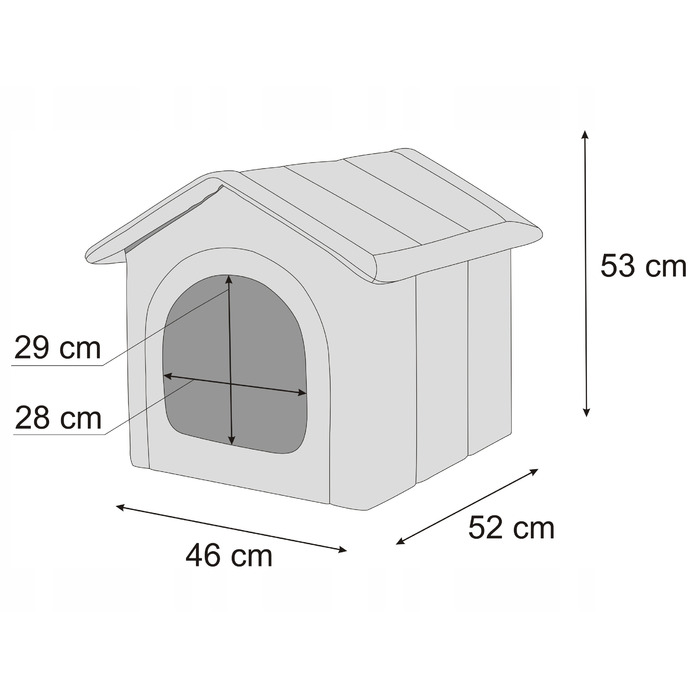 Тепла будка для собаки з хутряним підстилкою та подушкою, середній розмір R3 46x52 см