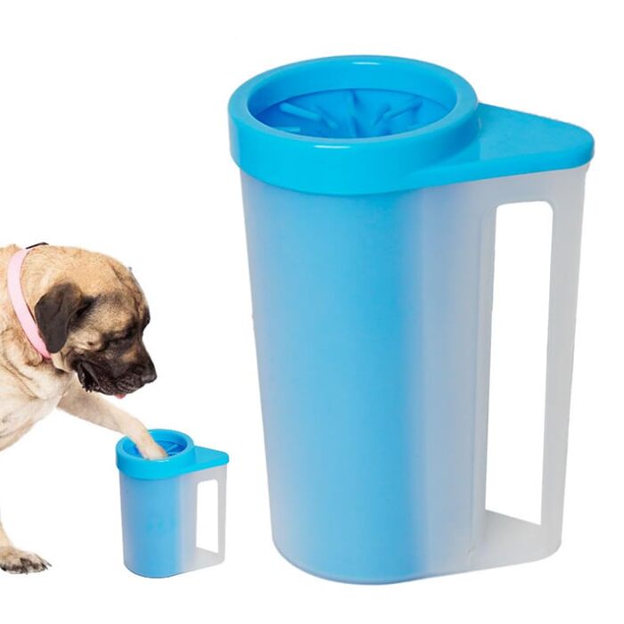 Очисник лап для собак і котів з силіконовою щіткою, великий об'єм