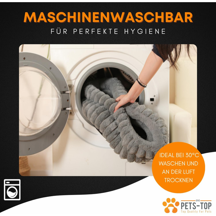 Килимок для котів PETS-TOP, плюшевий, круглий, м'який, миючий, для котів та маленьких собак, з неслизьким покриттям (Сірий, 50 см)