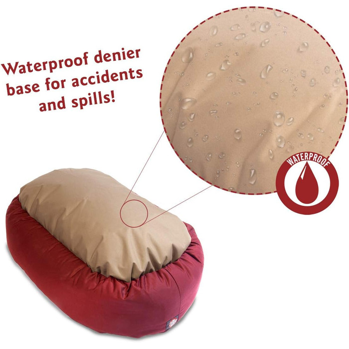 Кругле собаче ліжко Donut з підтримкою шиї, Sherpa, 61 x 45 x 17 см, S, для собак, миється, м'яке, комфортне, з підтримкою шиї, Majestic Pet