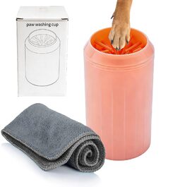 Портативний очищувач лап для собак Doggo-Twist, силіконові щітки, Ø5/6/7 см, для чищення бруду на лапах, Оранжевий M