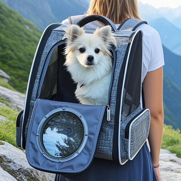 Розширюваний рюкзак для котів та собак PENCCOR Gray