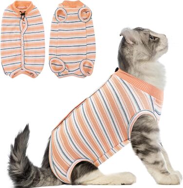 Одяг для котів після операції CITE TOILE, комбінезон для захисту животика, альтернатива E-обруча, помаранчевий, розмір L