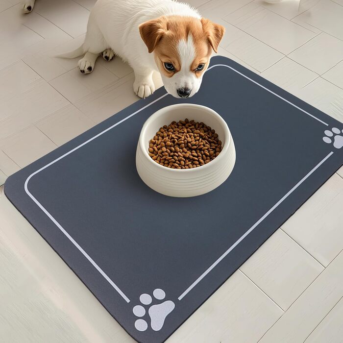 Килимок під годівницю для собак та котів, неслизький, швидковисихаючий, легко миється (зелений, 40x60 см)