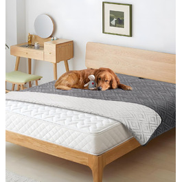 Водонепроникний килимок для собак, антиковзкий та пральний, ковдра для домашніх тварин (собаки та коти), захисна ковдра від шерсті та подряпин, ідеально підходить для дивану, ліжка, автокрісла (сірий, 127×152 см, 170x210 см)