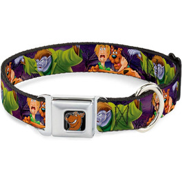 Нашийник для собак Buckle Down Scooby-Doo, регульований, 22,9–38,1 см, чорний, повнокольоровий принт