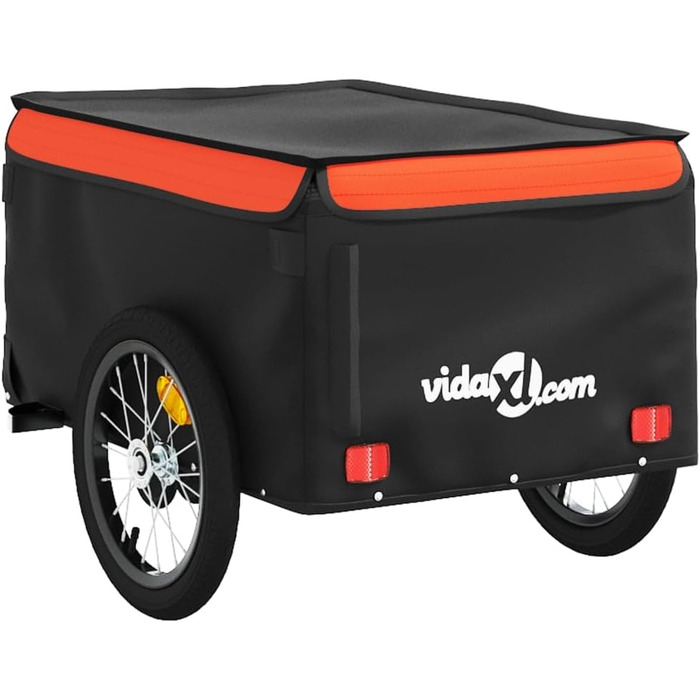 Дитячий причіп-транспортер для собак, чорно-помаранчевий, 45 кг, сталь. Легко монтується
