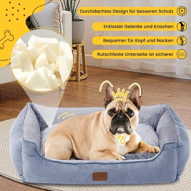 Ортопедичне ліжко для собак OUPEIWAWA, 62x50x17 см, сірого кольору, XL