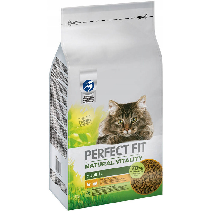 Сухий корм для котів Perfect Fit Natural Vitality з куркою та індичкою, 6 кг
