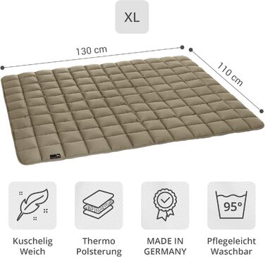 Килимок для собак Pointer 130x110 см, м'який та зносостійкий. Легко миється до 95°C. Захист для підлоги та дивану. Підходить для вулиці (XL, золотисто-коричневий)
