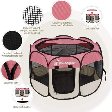 Клітка-манеж для собак та котів XianghuangTechnology, м'яка тканина, портативна, складана, для дому та вулиці