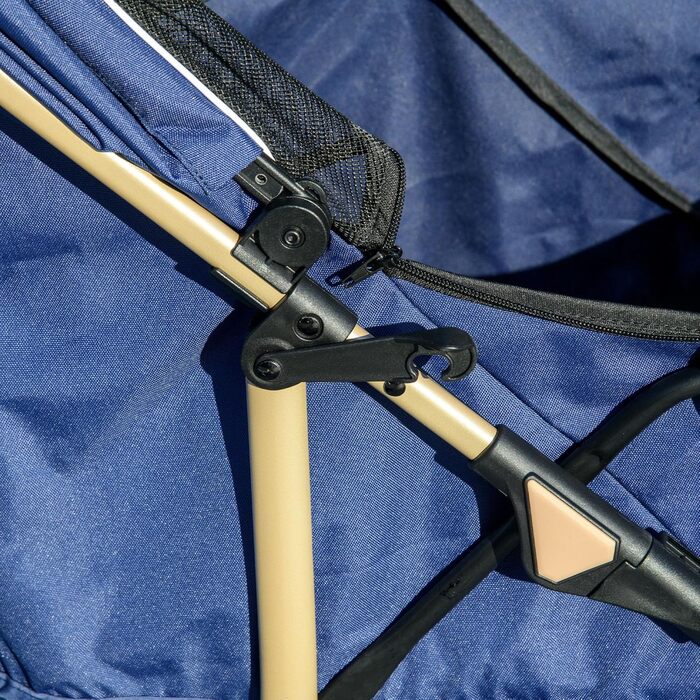 PawHut Buggy для собак, візок для тварин, складаний, з кошиком та гальмами, 80x44.5x97 см, темно-синій