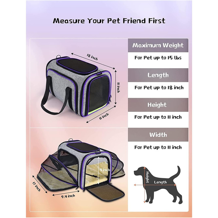 Транспортна переноска для тварин сірого та фіолетового кольору: переноска для котів та собак, переноска-будка, переноска-автівка