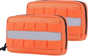 Futterbeutel OneTigris для собак 2 шт., великий MOLLE, з світловідбиваючими смугами, для тренувань, прогулянок, тактичне спорядження, зелений (помаранчевий)