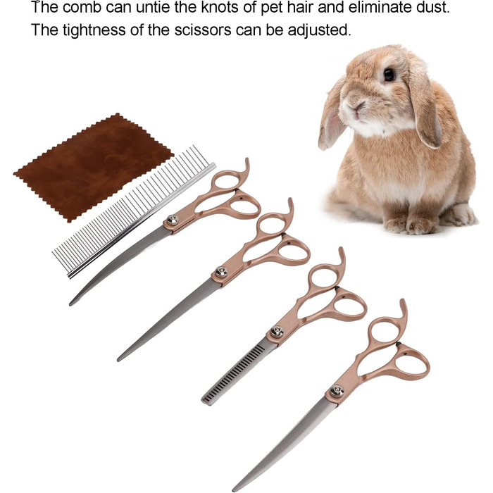 Набір професійних ножиць для грумінгу собак та котів, 17.8 см, зелений (Golden)