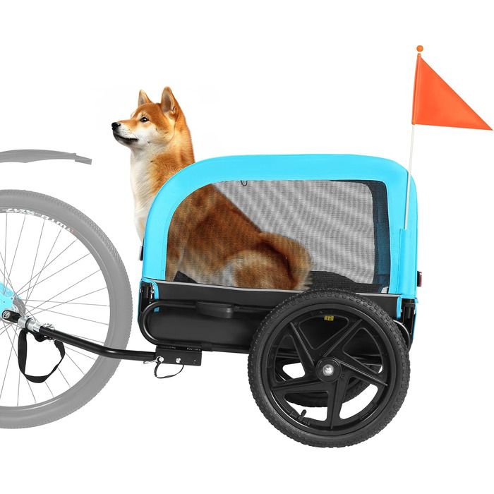 Фаркоп для велосипеда для собак маленьких та середніх порід - до 23 кг, складаний, з швидкознімними колесами, для велопоходів та активного відпочинку (блакитний)