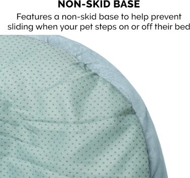 Ортопедичне ліжко для собак Furhaven, великих порід, кругле, знімний, пральний чохол, до 36,3 кг – Sherpa & Wildleder Snuggery – 111,8 см, ортопедична піна (Аквамарин, L 46 x B 46 x H 36 см, Calming Hug Nest)