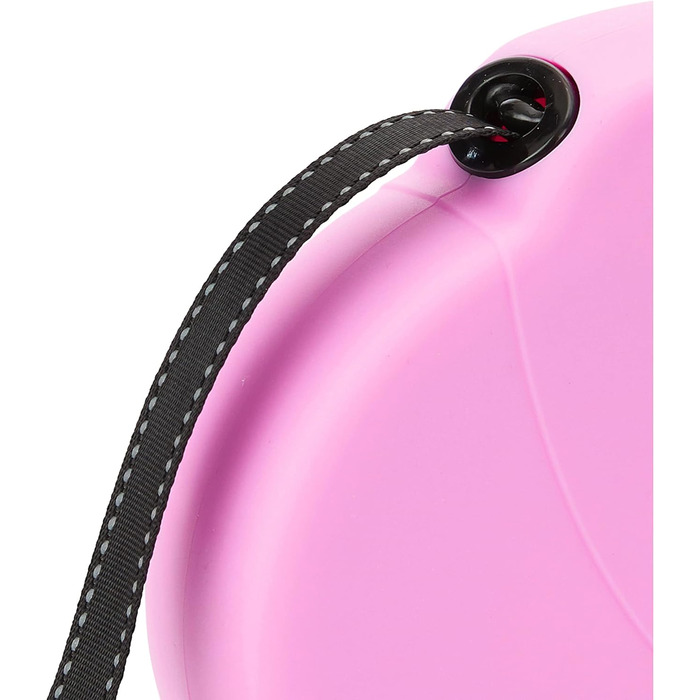 Рулетка для собак DDOXX - міцна, світловідбиваюча, рожева, до 20 кг, 5 м