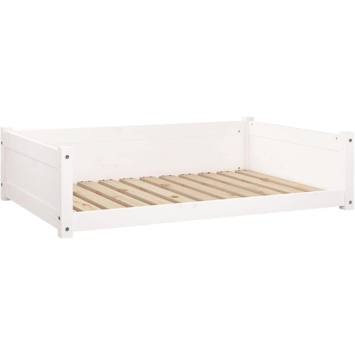 Ліжко для собак та котів біле з масиву сосни, велике (105,5x75,5x28 см)