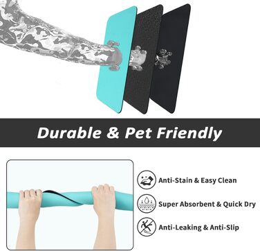 Килимок для годування домашніх тварин HotLive: вбираючий, для собак та котів, легко миється, 12'x19' (18'x28', блакитно-зелений)