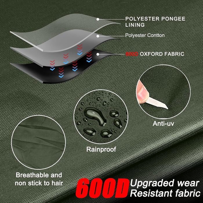 Водонепроникний килимок для собак 90 x 60 см, зручна подорожня ковдра для собак та котів, миється, підходить для подорожей, кемпінгу, авто та дому (зелений)