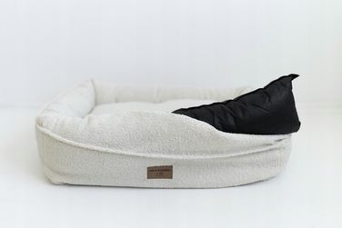 Преміум лежак Boucle Ecru — 60x50 см — для собак та котів (йорк, мальтезе)