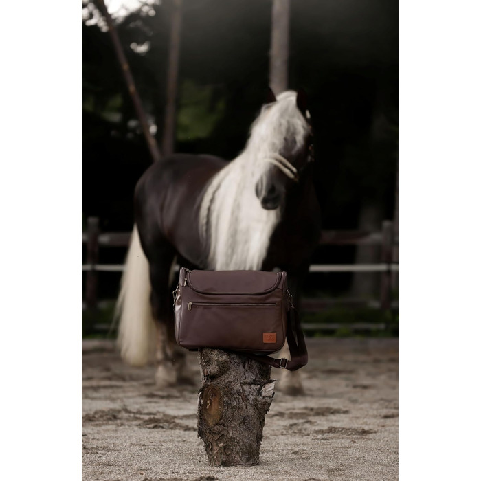 Набір для догляду за конем (12 предметів) – повний комплект для чищення коней: щітка-кардаш, щітка для гриви, копитачка, стрігач, гребінець для гриви та сумка – високоякісний набір для стайні та турнірів