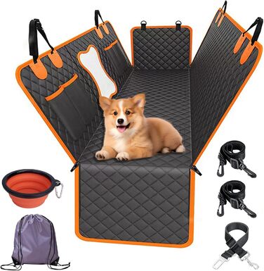 Автоматик для собак у машину: захисна підстилка на заднє сидіння з боковими бар'єрами та віконцем, водонепроникна та стійка до подряпин